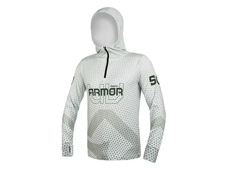 Delphin UV ARMOR 50+ Kapucnis hosszúujjú póló Olive (XXL) Exclusieve Aanbieding