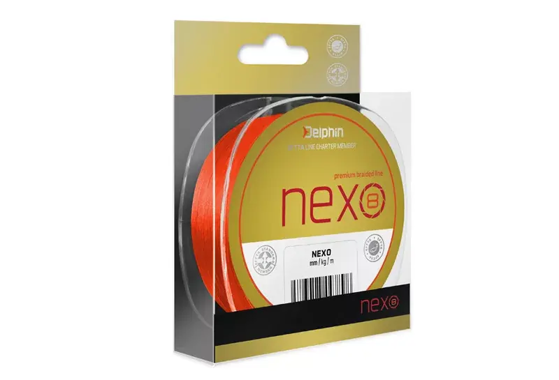 Voordeelprijs Delphin NEXO 8 / fluo narancsszínű 0,18mm 11,6kg 130m - Br
