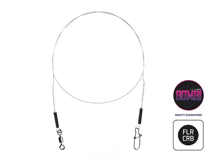 Fluorokarbon előke BOMB! forgóval és kapoccsal 2db/15cm/5k Korting