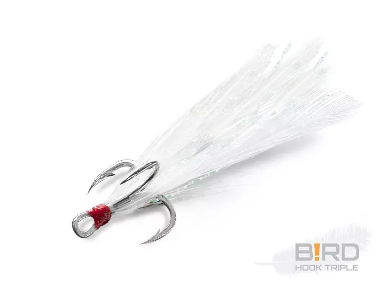 Delphin B!RD Hook TRIPLE / 3db fehér tollak 8 - Brutalfis Koopje