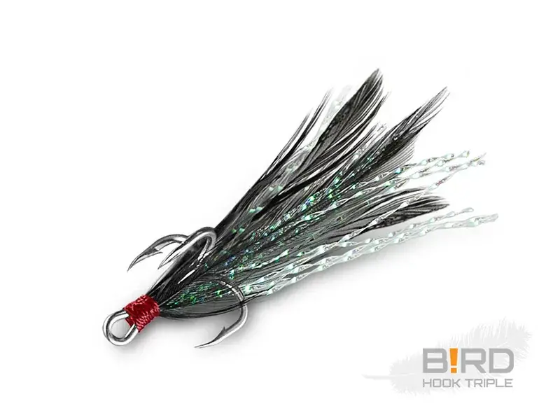 Dagaanbieding Delphin B!RD Hook TRIPLE / 3db fekete tollak 8 - Brutalfi
