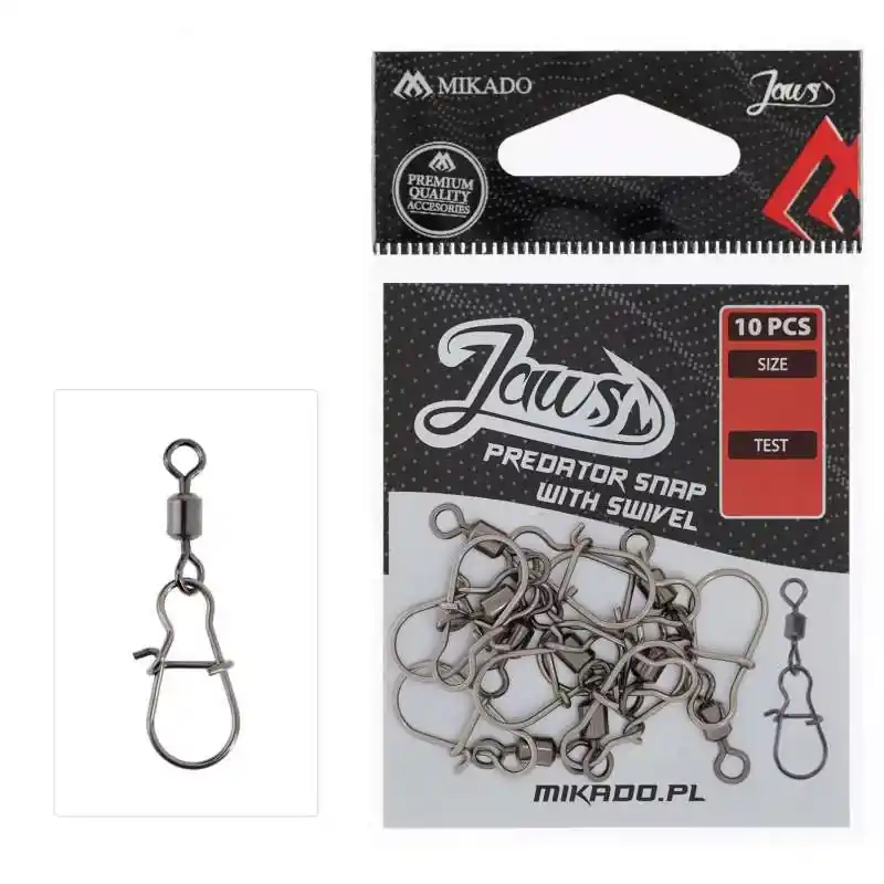 Dagaanbieding Mikado Jaws Predator Pergető Kapocs Forgóval XS