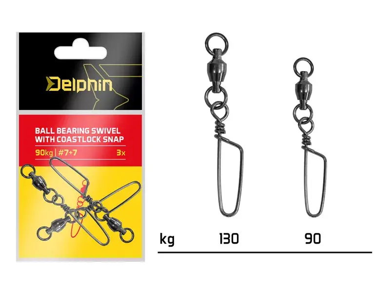 Forgóval ellátott coastlock kapocs / 3 db 130kg - Brutalfi Dagaanbieding