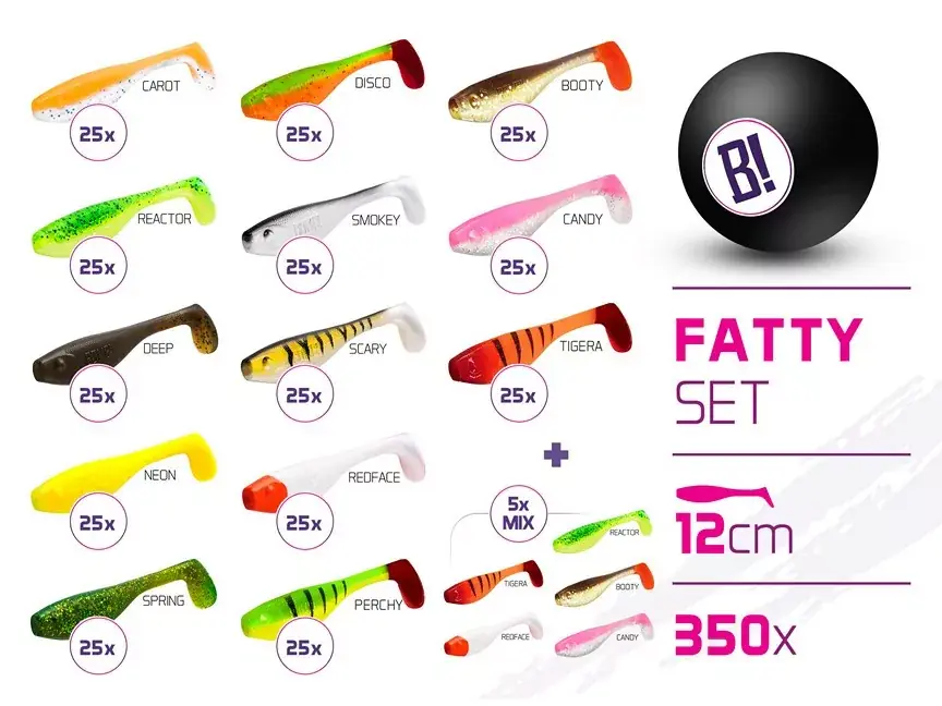 Gumihal szett BOMB Fatty / 350db 12cm - Akcio Rechtstreeks Van De Fabrikant