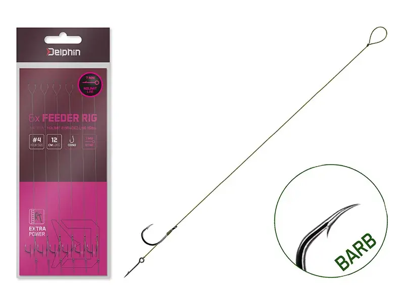 Kötött horog Delphin NOLIMIT Sting / 6db 12cm/15lbs/BARB Snelle Levering
