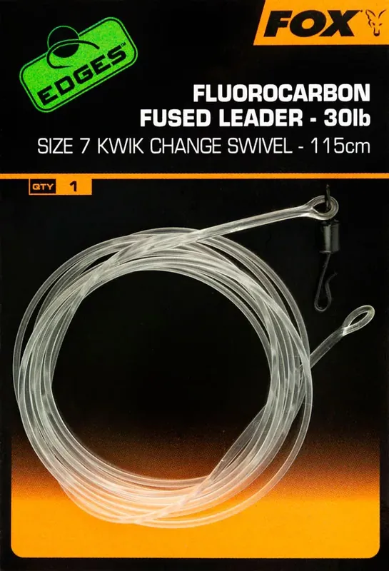 Direct Beschikbaar Fox EDGES™ Fluorocarbon Fused Leaders Kwik Change-Size7 Kwik