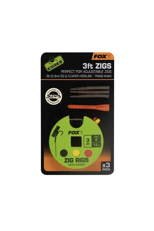Fox EDGES™ Zig Rigs - 3ft (0.9m)-Edges Zig Rig 8 - 12lb 3ft Finale Uitverkoop