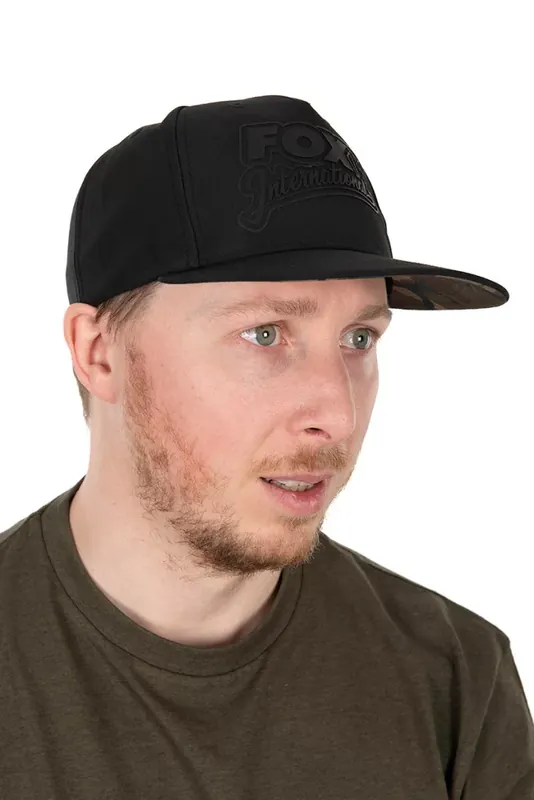 Fox Black/Camo Flat Peak Snapback Cap-Black / Camo Snapback Laatste Kans