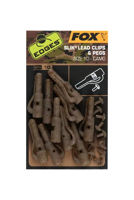 Beperkte Voorraad Fox EDGES™ Camo Slik Lead Clip & Pegs (Size 10)-Edges Camo S