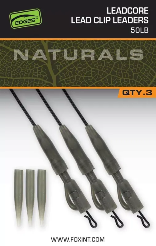 Populair Fox EDGES™ Naturals Leadcore Power Grip Lead Clip Leaders-Na