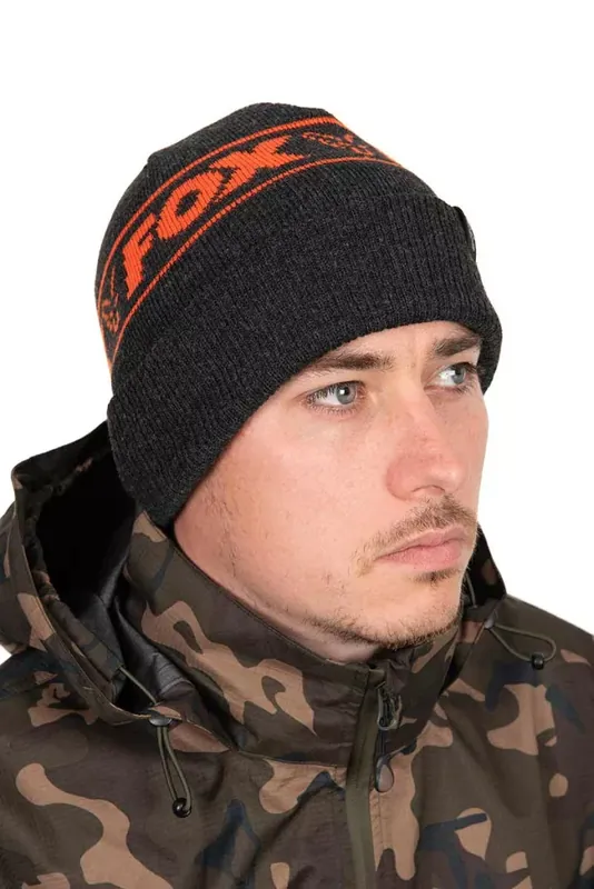 Speciale Aanbieding Fox Collection Beanie Hat - Black & Orange-Fox Collection Be