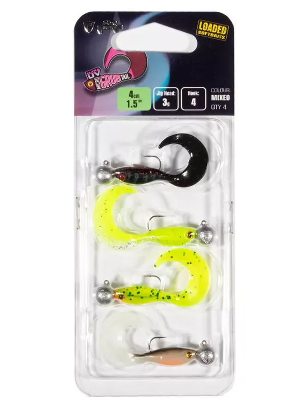 Fox Rage Ultra UV Micro Grub Mixed Colour Loaded Lure Pack - Express Levering