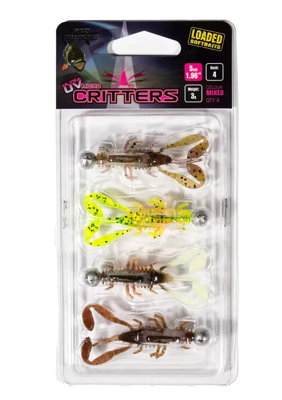 Fox Rage Ultra UV Micro Critter Mixed Colour Loaded Lure Pac Gereduceerde Prijs