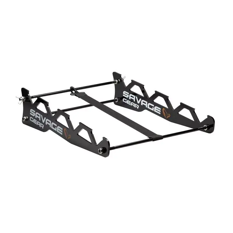 Direct Verzonden Savage Gear BELLY BOAT ROD STATION BLACK 4 RODS