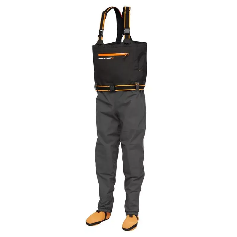 Savage Gear SG8 CHEST STOCKINGFOOT L 42-44/8-10 GREY/BLACK - Lage Kosten