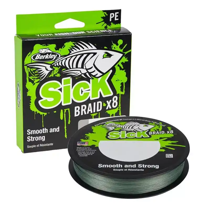 Berkley Sick Braid; 300m 330yd, 0,23mm, 23,6kg 52lb , Mo Betaalbaar