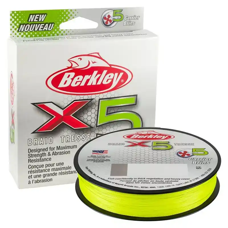 Berkley x5 Braid; 150m 164yd, 0,40mm, 45,6kg, Flame Green Veilige Betaling