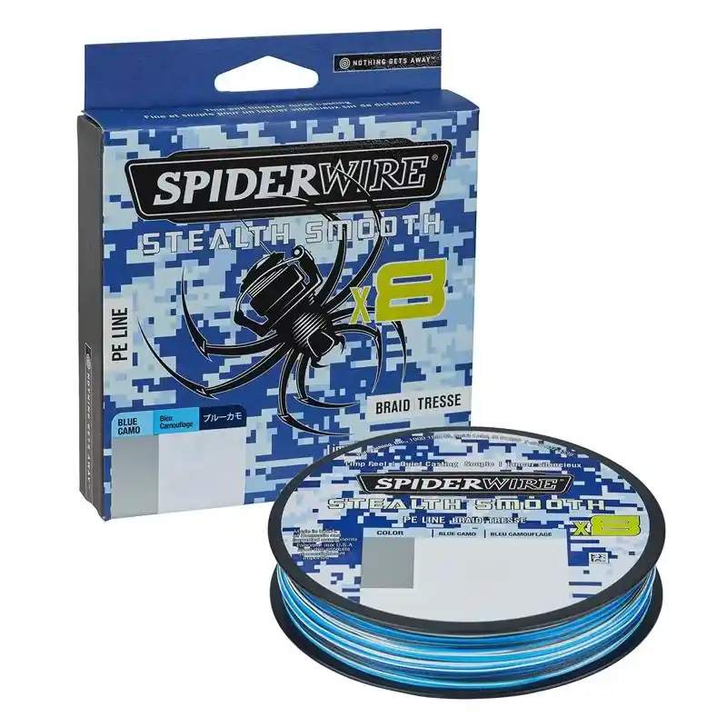 SpiderWire 150m 164yd, 0,09mm, 7,5kg 16lb , Blue Camo - Betrouwbaar