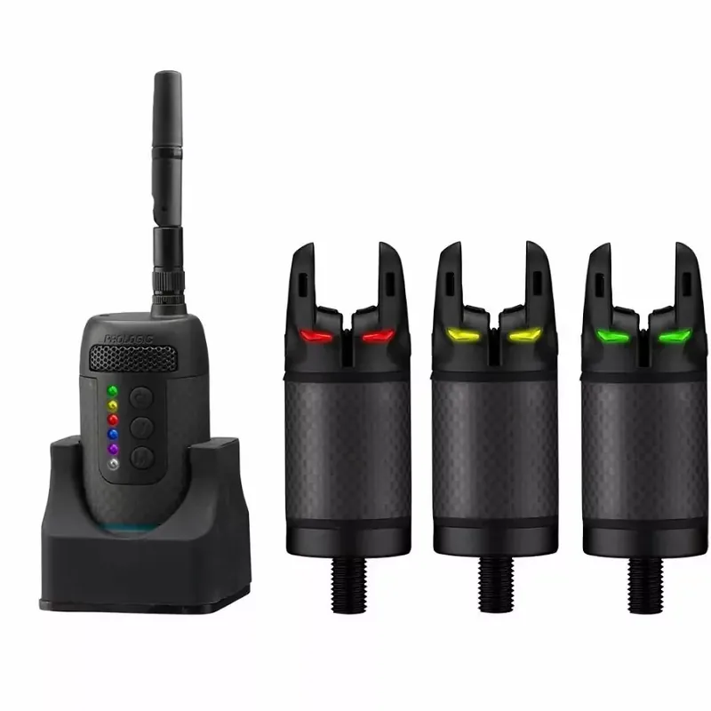 Hoge Kwaliteit Prologic K3 Bite Alarm Set 3+1 Kapásjelző Szett (Zöld,Sárga,