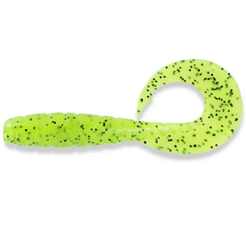 Rechtstreeks Van De Fabrikant FISHUP_MIGHTY GRUB 4.5" (4PCS.), 055 - CHARTREUSE/BLAC