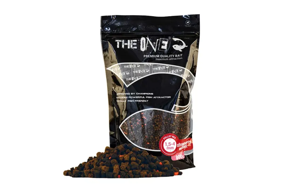 THE ONE PELLET MIX STRAWBERRY&MUSSEL 1,5-4MM - Lage Prijs