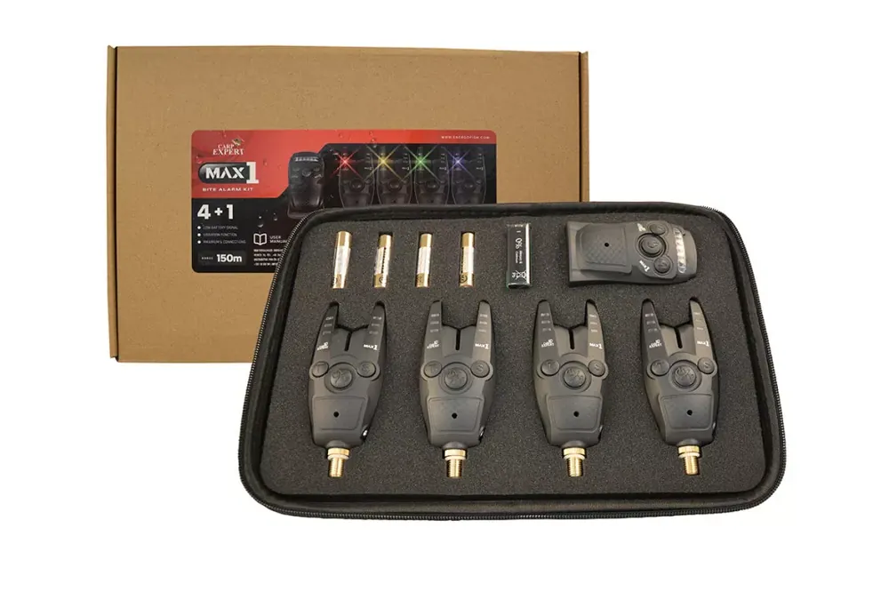 CARP EXPERT MAX1 BITE ALARM 4+1 PIROS, SÁRGA, ZÖLD, KÉK - Br Tijdelijk Beschikbaar