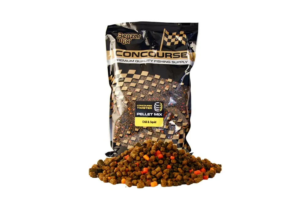 Nu Kopen BENZÁR CONCOURSE TWISTER PELLET MIX CHILI-SQUID 800 GR - Bru
