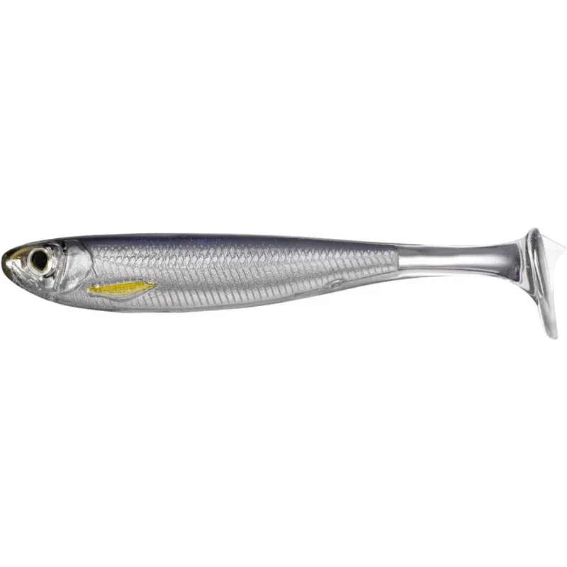 Must-Have LIVETARGET SLOW-ROLL SHINER PADDLE TAIL SILVER/SMOKE 85 MM -