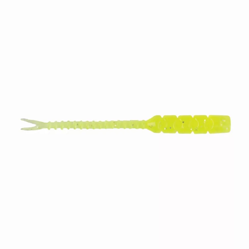 MUSTAD AJI HELLGRAMITE 2‘‘ CLEAR CHARTREUSE 12DB/C Speciale Aanbieding