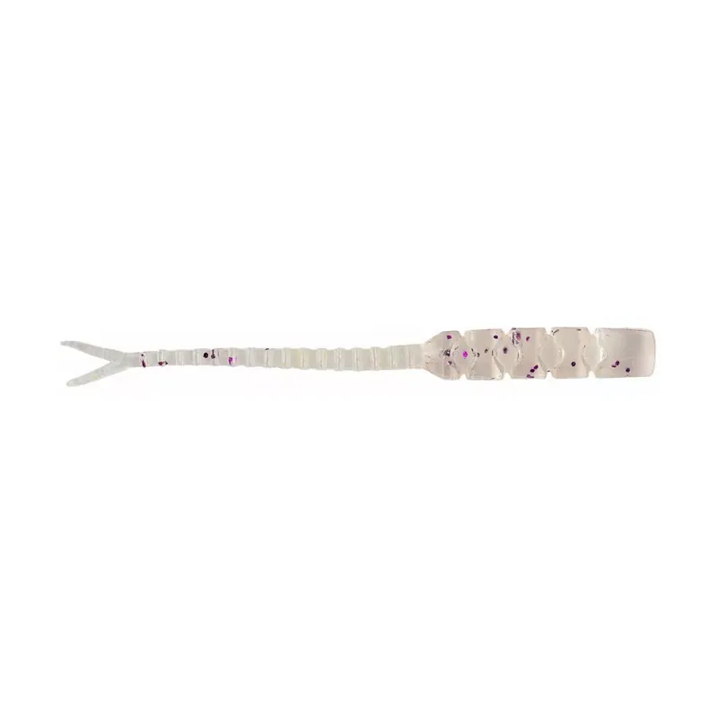 MUSTAD AJI HELLGRAMITE 2‘‘ CLEAR PURPLE GLITTER 12 Flitsaanbieding