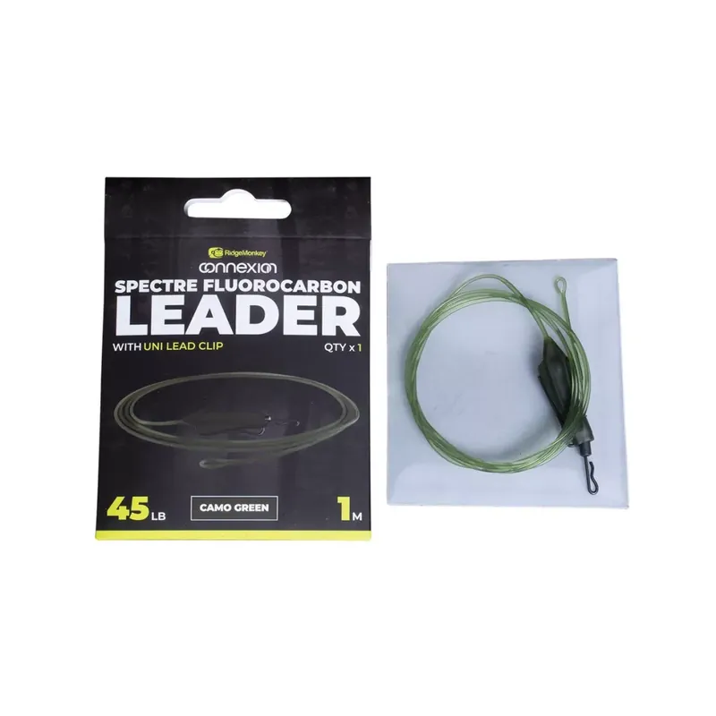 Beste Prijs RIDGEMONKEY SPECTRE FLUOROCARBON UNI LEAD CLIP LEADER - CAMO