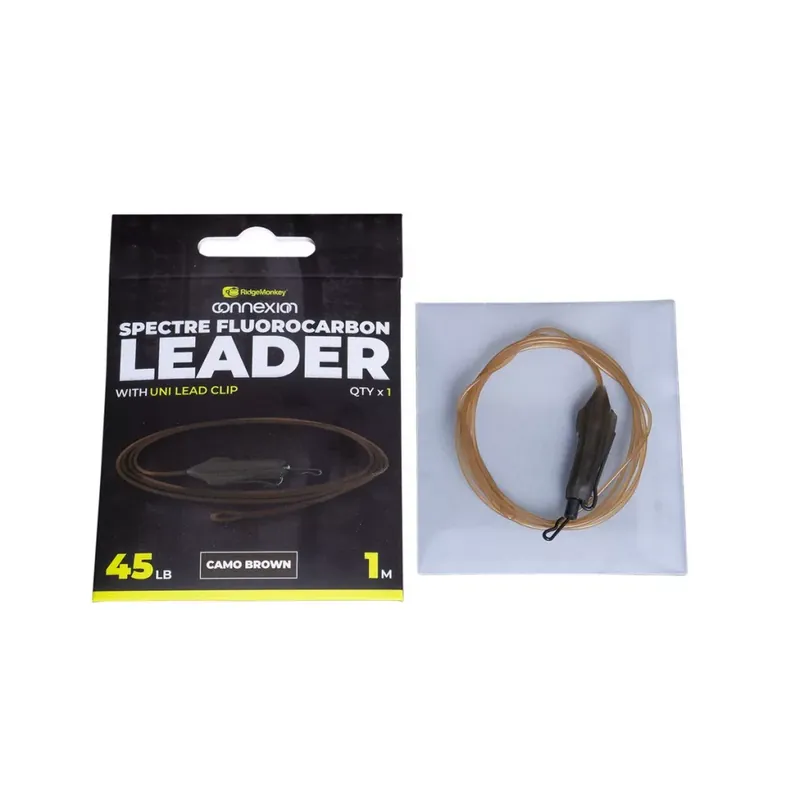 Premium RIDGEMONKEY SPECTRE FLUOROCARBON UNI LEAD CLIP LEADER - CAMO