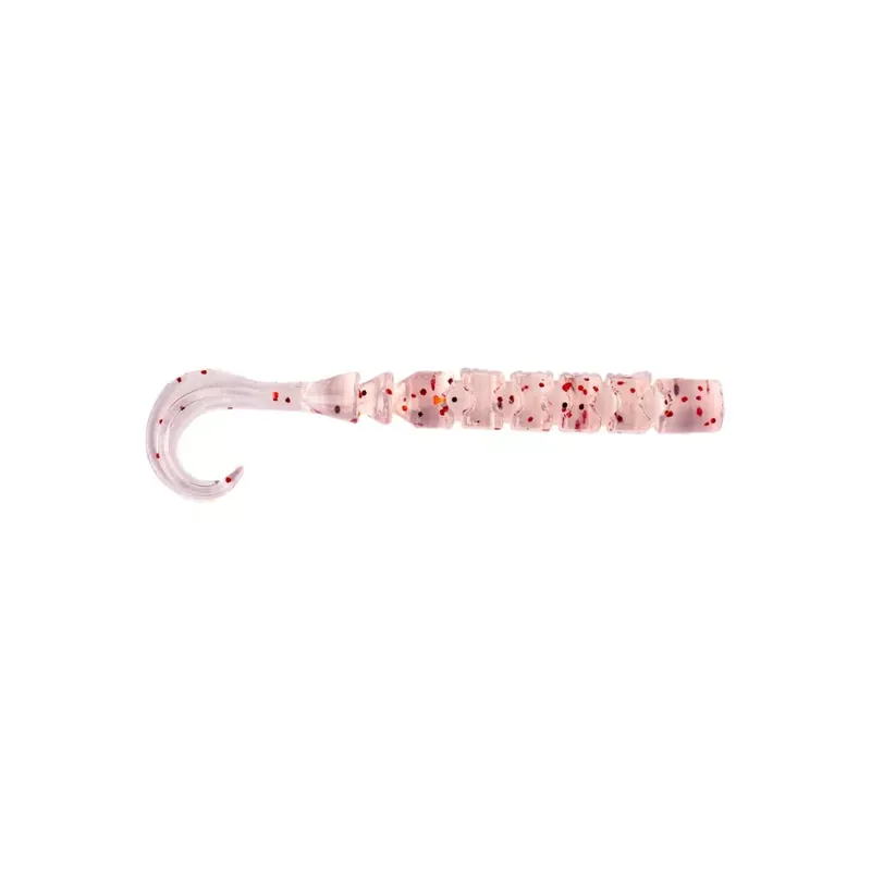 Favoriet MUSTAD AJI CURLY TAIL 2.5‘‘ UV CLEAR RED GLITTER 1