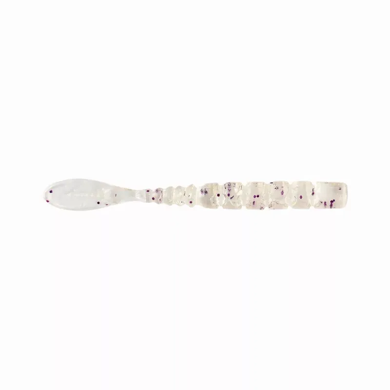 MUSTAD AJI FISH TAIL 2‘‘ CLEAR PURPLE GLITTER 12DB Gecertificeerd
