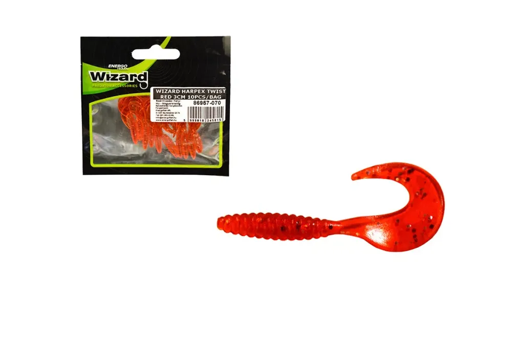 Bestseller WIZARD HARPEX TWIST RED 3CM 10PCS/BAG - Akciosh