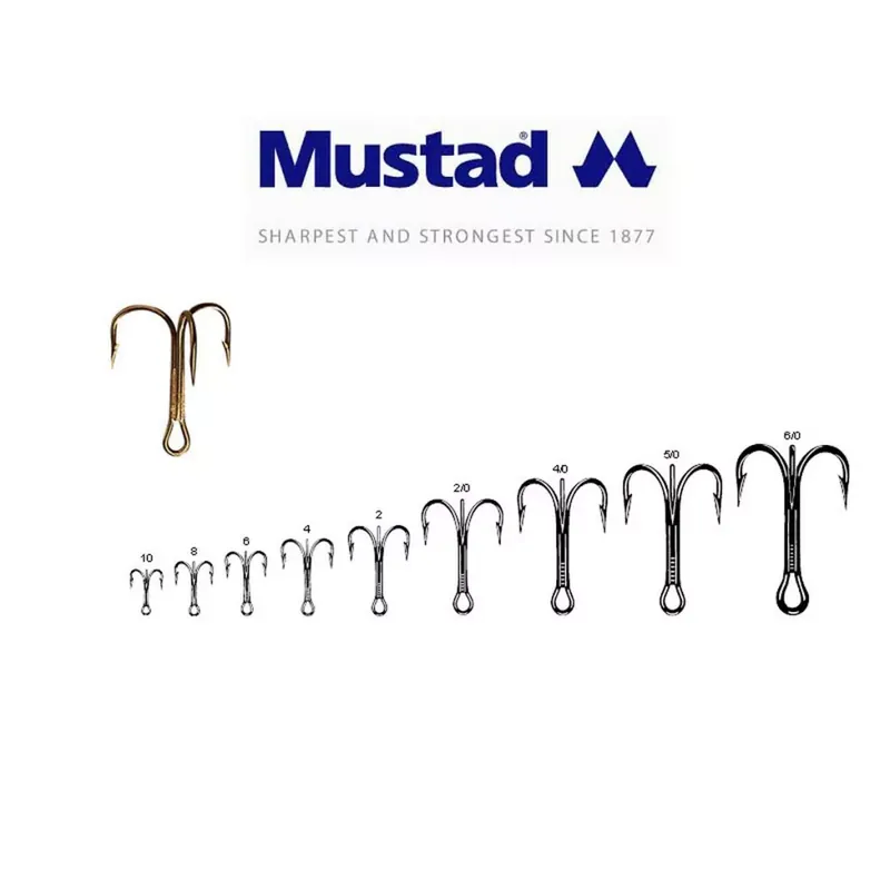 Hoge Kwaliteit MUSTAD TREBLE HOOKS 4 10DB/CSOMAG - Akcioshorga