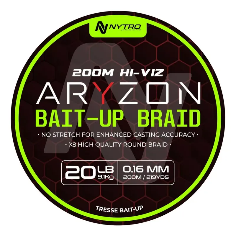 Shop Nu NYTRO ARYZON HIVIZ BAIT-UP BRAID 200M - Akciosh